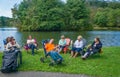 A group of Handicap Visitors Enjoying the 2nd Annual Music and Art Festival Royalty Free Stock Photo